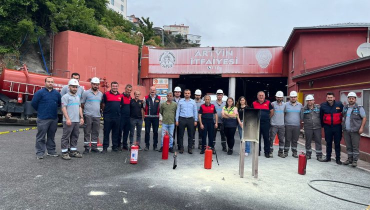 Artvin’de doğalgaz yangını tatbikatı